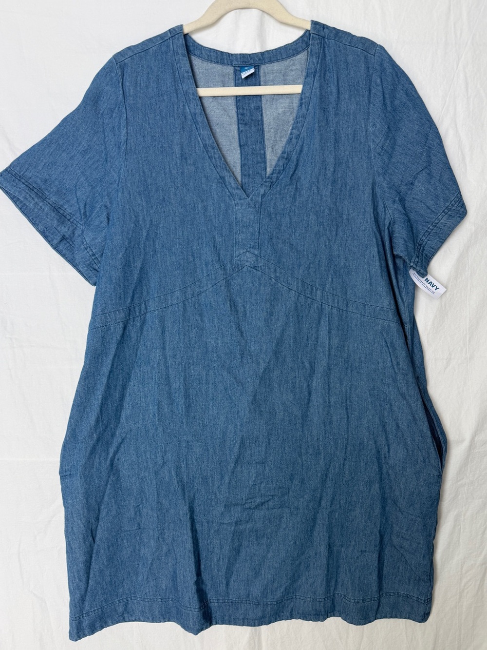 Old Navy Denim V-Neck Short Sleeve Women's Dress NWT XL TALL
